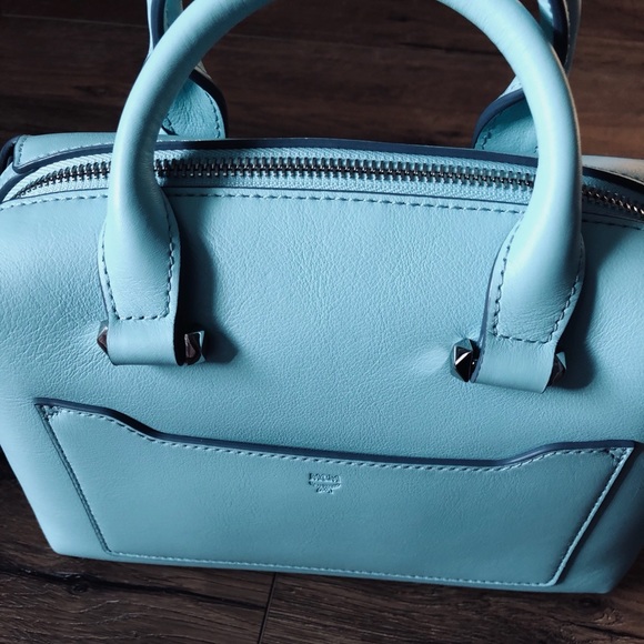 MCM-AUTHENTIC NWT Blue Satchel-Swarovski Crystals - Picture 4 of 16